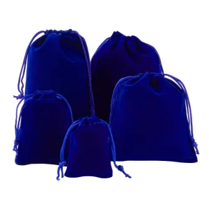 1 Bag 5 Style Rectangle Velvet Pouches, Candy Gift Bags Christmas Party Wedding Favors Bags, Dark Blue, 40pcs/bag