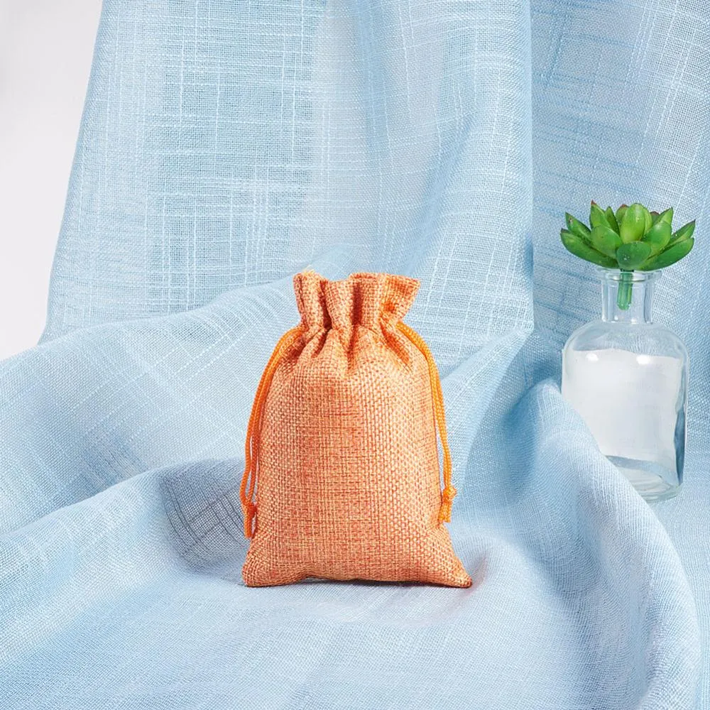 1 Set 30PCS 6 Color Burlap Bags with Drawstring Jute Gift Bags Jewelry Pouch for Wedding Party Christmas and DIY Craft-14x10cm (5.5x 3.9Inch)