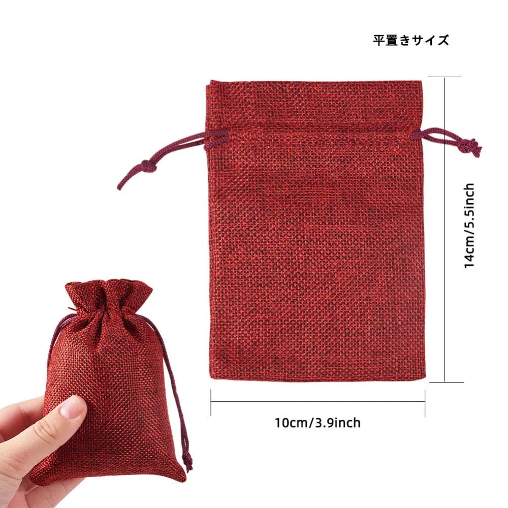 1 Set 30PCS 6 Color Burlap Bags with Drawstring Jute Gift Bags Jewelry Pouch for Wedding Party Christmas and DIY Craft-14x10cm (5.5x 3.9Inch)
