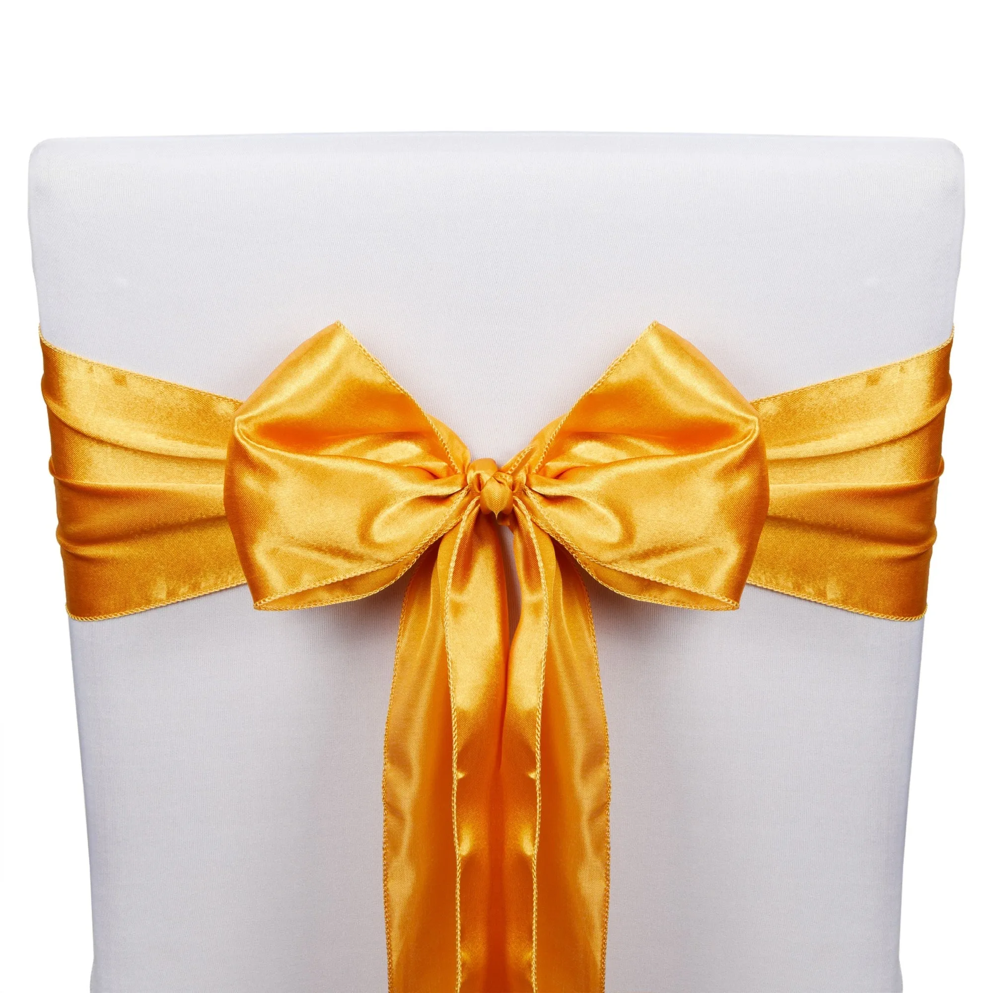 12 Pack Gold Chair Sashes for Wedding Reception, Baby Shower, Birthday Party (7 x 108 In)