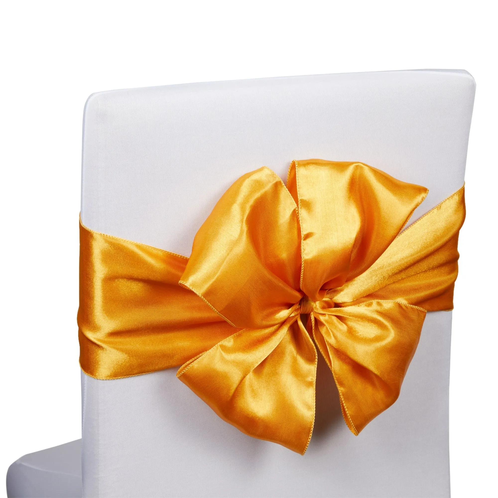 12 Pack Gold Chair Sashes for Wedding Reception, Baby Shower, Birthday Party (7 x 108 In)