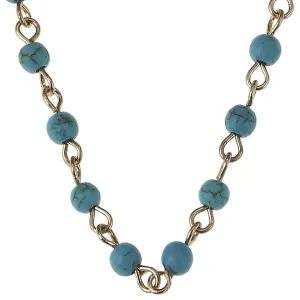 16" Gold/Turquoise Link Necklace