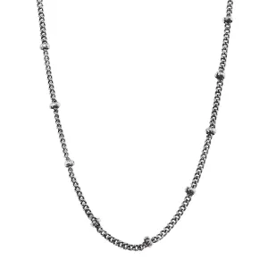 18" Silver Ball Station Necklace, 3" Ext.