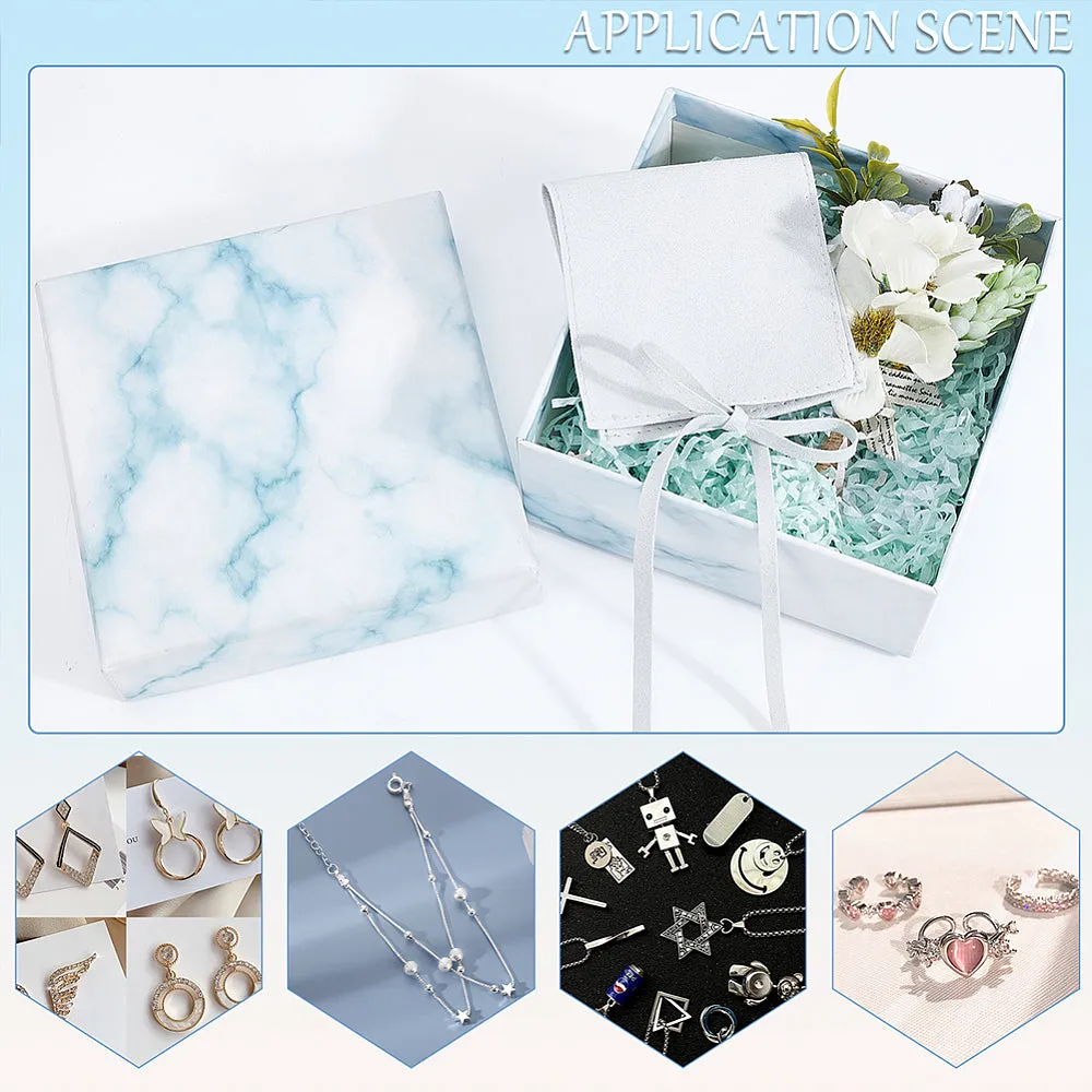 20 pc Custom Fiber Velvet Jewelry Bags, Square with Drawstring, Thistle, 8x8cm
