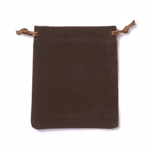 20 pc Velvet Packing Pouches, Drawstring Bags, Coffee, 12~12.6x10~10.2cm