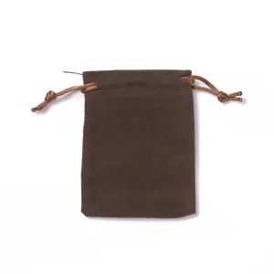 20 pc Velvet Packing Pouches, Drawstring Bags, Coffee, 9.2~9.5x7~7.2cm