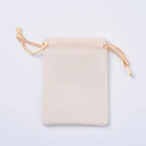 20 pc Velvet Packing Pouches, Drawstring Bags, Wheat, 9.2~9.5x7~7.2cm