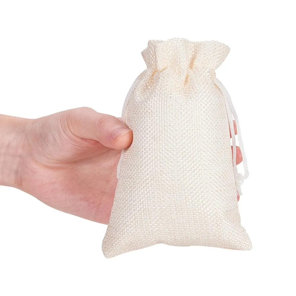 25 pc 25PCS Burlap Bags with Drawstring Gift Bags Jewelry Pouch for Wedding Party Treat and DIY Craft - 4.7 x 3.5 Inch, Linen