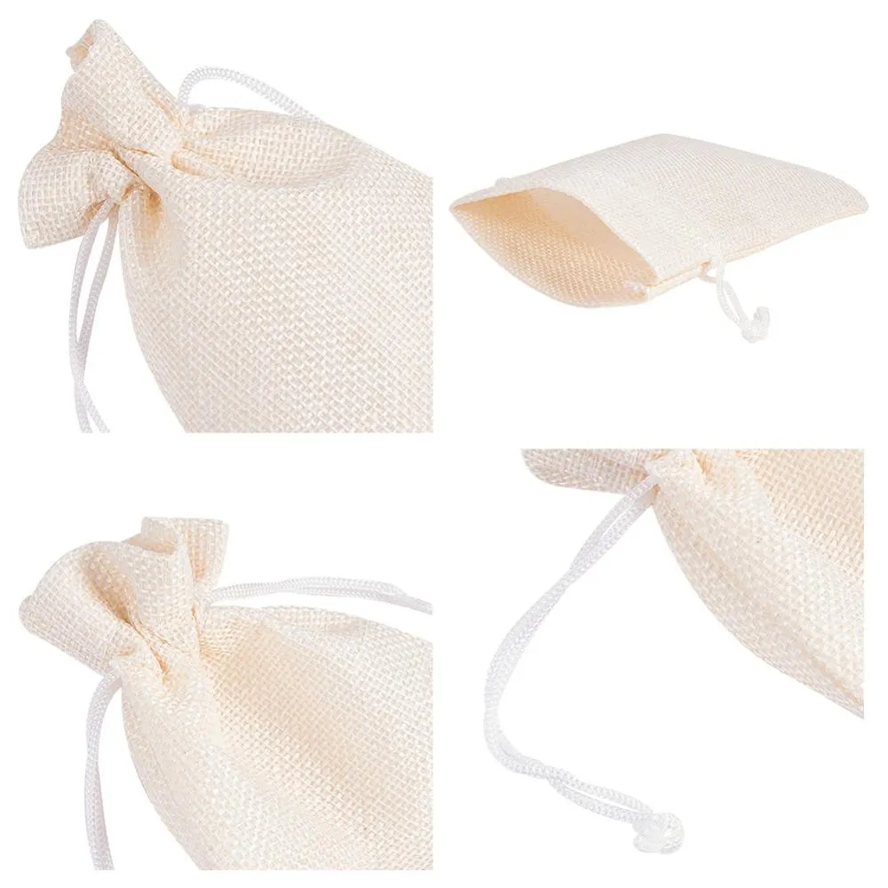 25 pc 25PCS Burlap Bags with Drawstring Gift Bags Jewelry Pouch for Wedding Party Treat and DIY Craft - 4.7 x 3.5 Inch, Linen