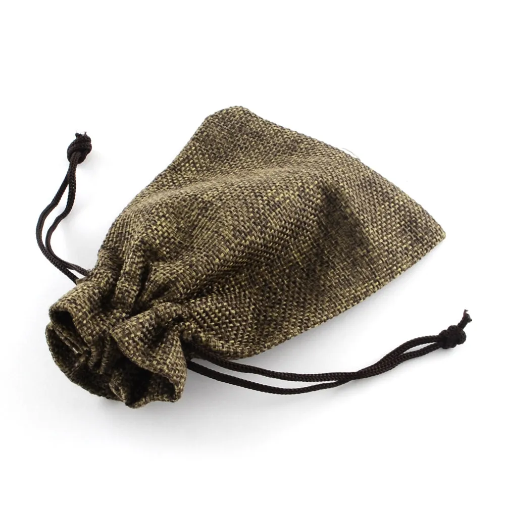 250 pc Polyester Imitation Burlap Packing Pouches Drawstring Bags, for Christmas, Wedding Party and DIY Craft Packing, Sienna, 12x9cm