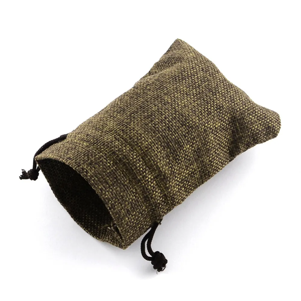 250 pc Polyester Imitation Burlap Packing Pouches Drawstring Bags, for Christmas, Wedding Party and DIY Craft Packing, Sienna, 12x9cm