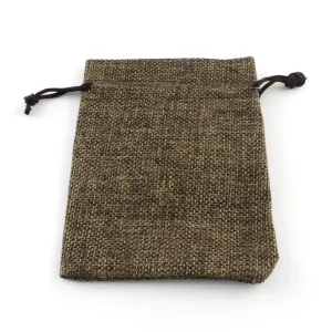 250 pc Polyester Imitation Burlap Packing Pouches Drawstring Bags, for Christmas, Wedding Party and DIY Craft Packing, Sienna, 12x9cm