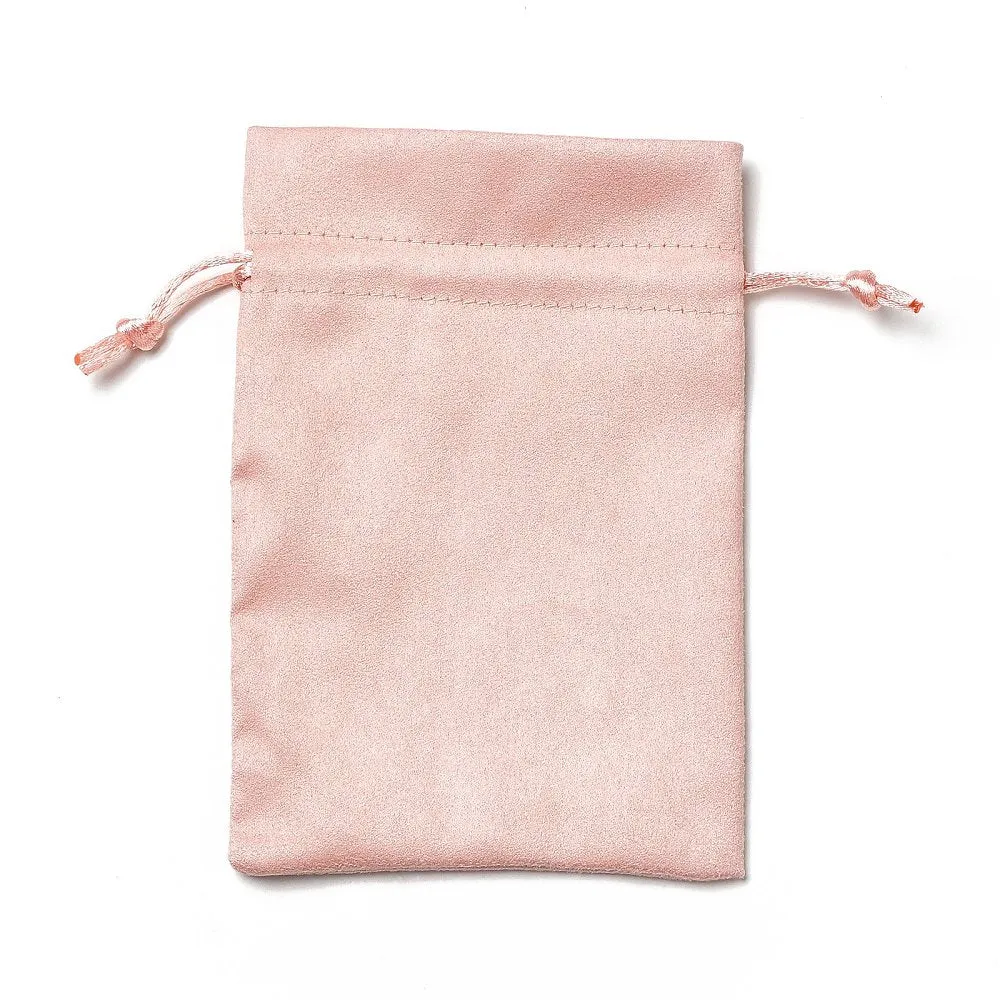 30 pc Velvet Cloth Drawstring Bags, Jewelry Bags, Christmas Party Wedding Candy Gift Bags, Rectangle, Light Coral, 15x10cm