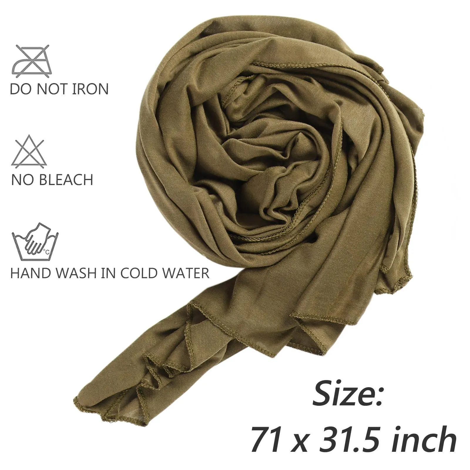 4 Pieces Stretch Head Wrap Jersey Turban Fashion Headband Solid Color Long Hair Scarf African headwraps Bohemian Soft Breathable Turbans for Women (Black, Coffee, Army Green, Camel)