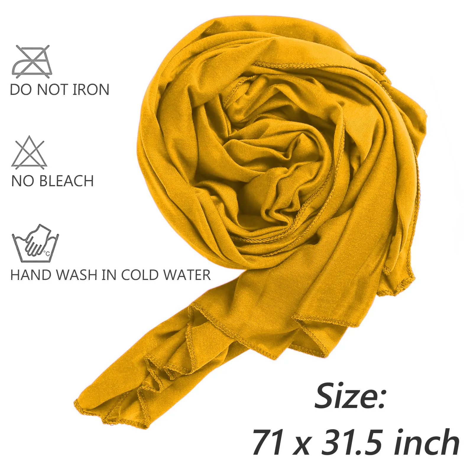 4 Pieces Stretch Jersey Turbans Head Wrap Solid African Long Shawl Breathable Scarf Soft Hijab Fashion Headband for Women (Black, Turmeric, Dark Pink, Coffee)