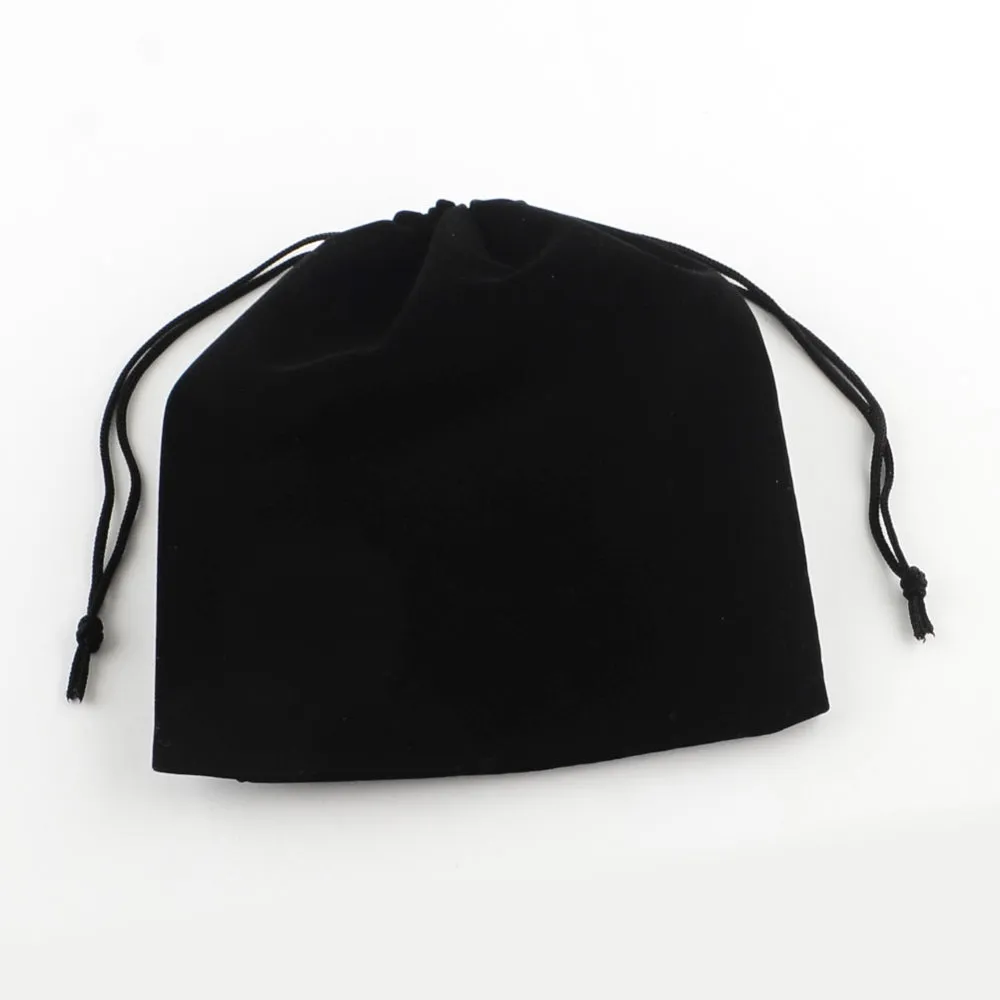 5 pc Velvet Jewelry Bag, Rectangle, Black, 17x15cm