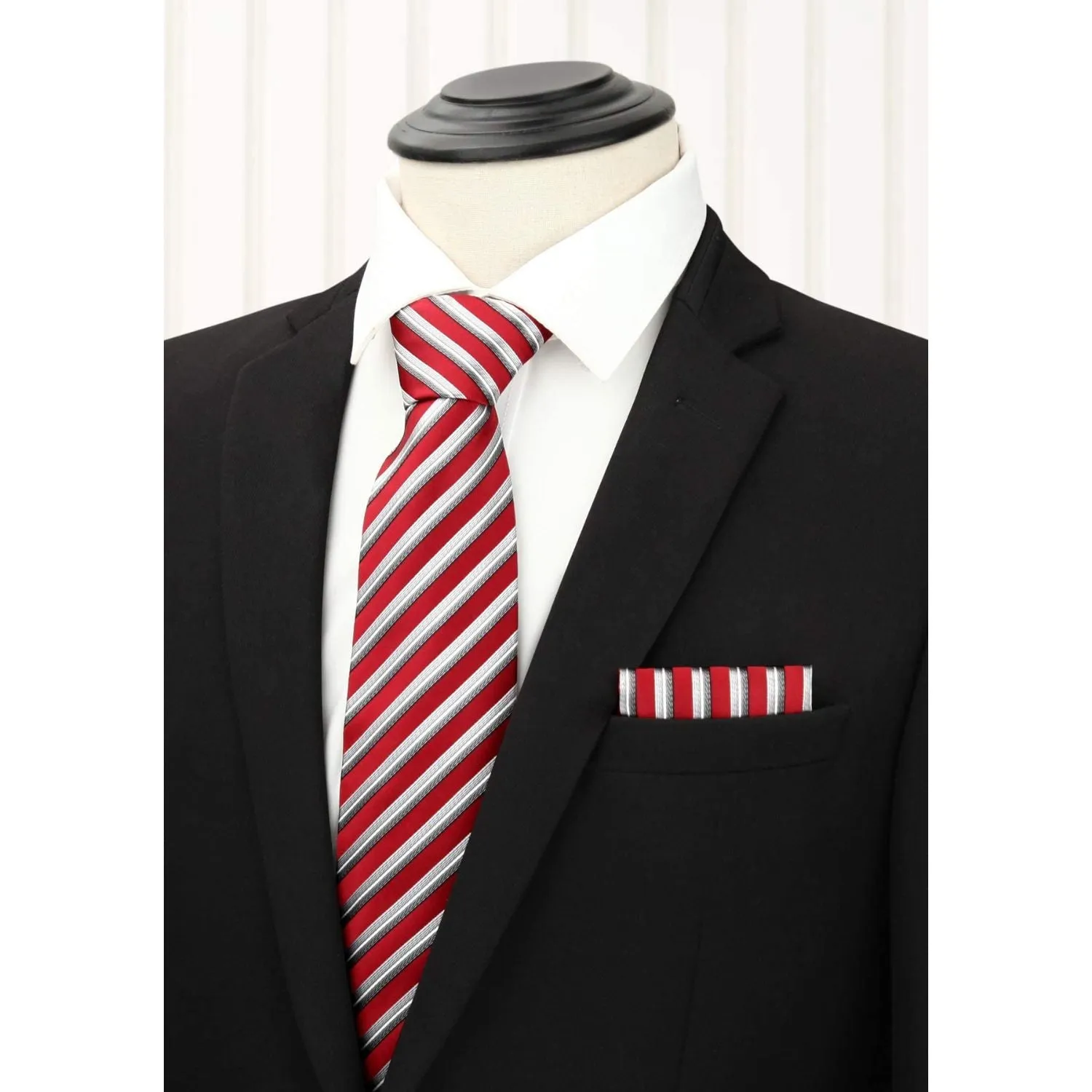 5PCS Tie & Pocket Square Set - 02-T5-S4