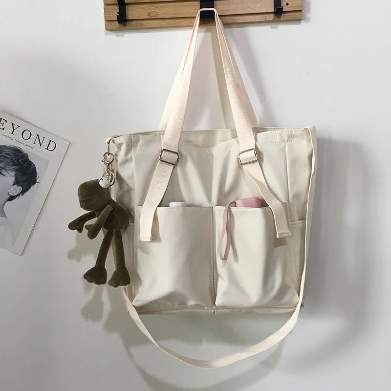 Adorable Solid Color Large Capacity Shoulder Bag