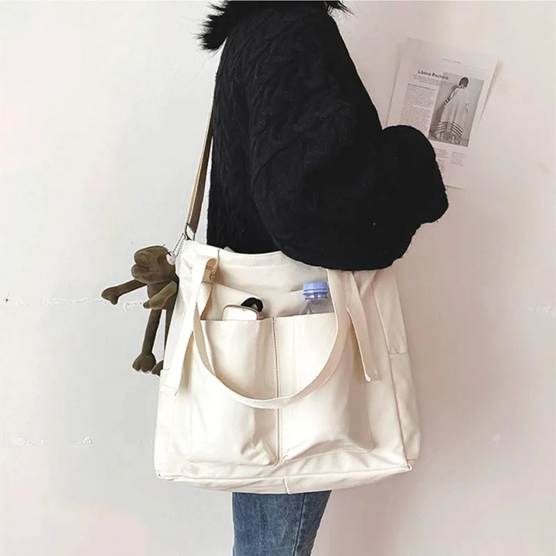 Adorable Solid Color Large Capacity Shoulder Bag
