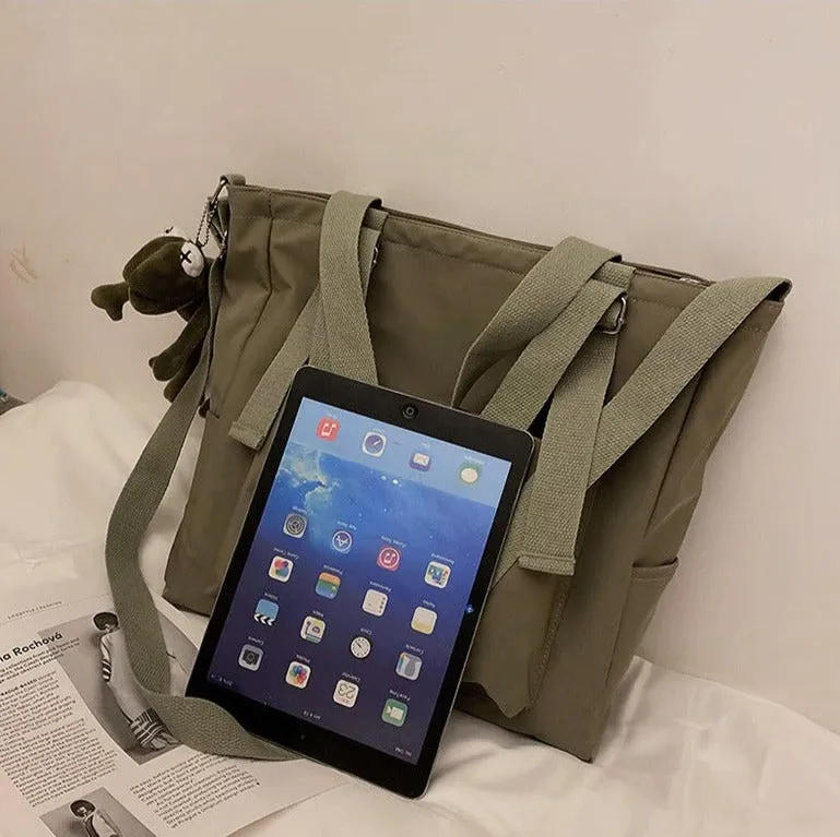Adorable Solid Color Large Capacity Shoulder Bag