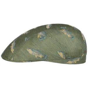 Allover Fish Driver Flat Cap by Stetson