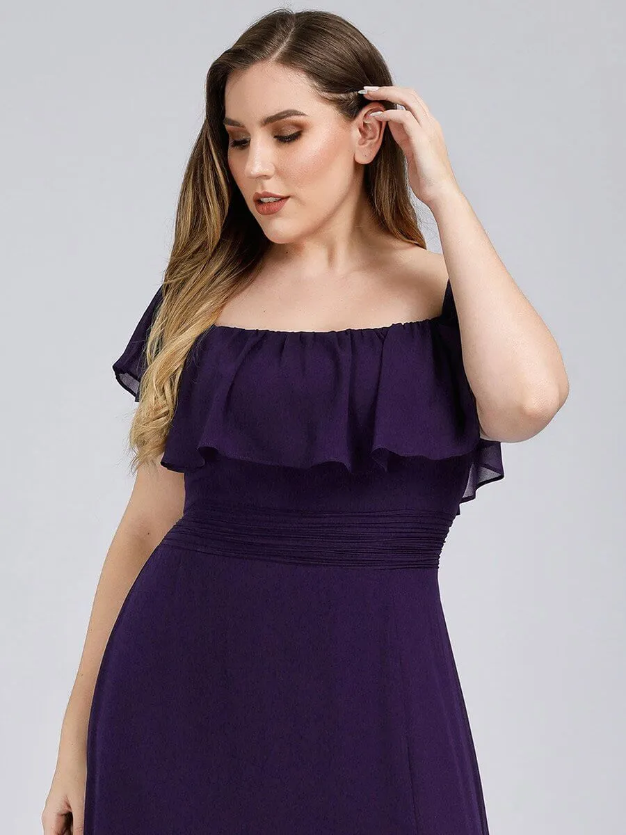 Angelina off shoulder bridesmaid dress with split