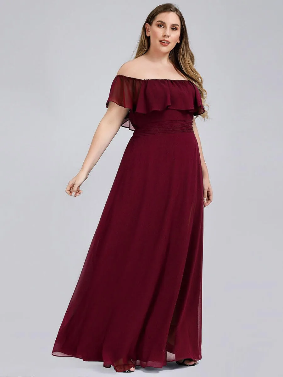 Angelina off shoulder bridesmaid dress with split