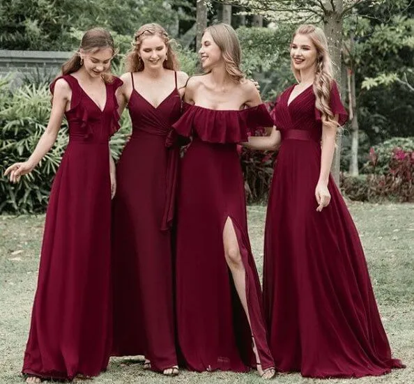 Angelina off shoulder bridesmaid dress with split