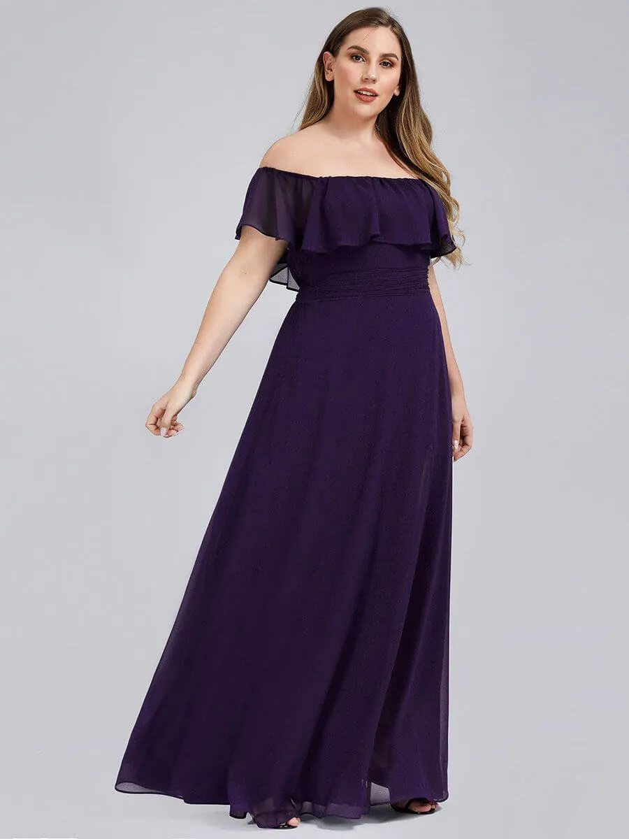 Angelina off shoulder bridesmaid dress with split