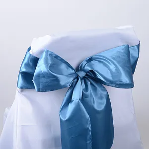 Antique Blue - 6 x 106 inch Satin Chair Sash ( 10 Piece )