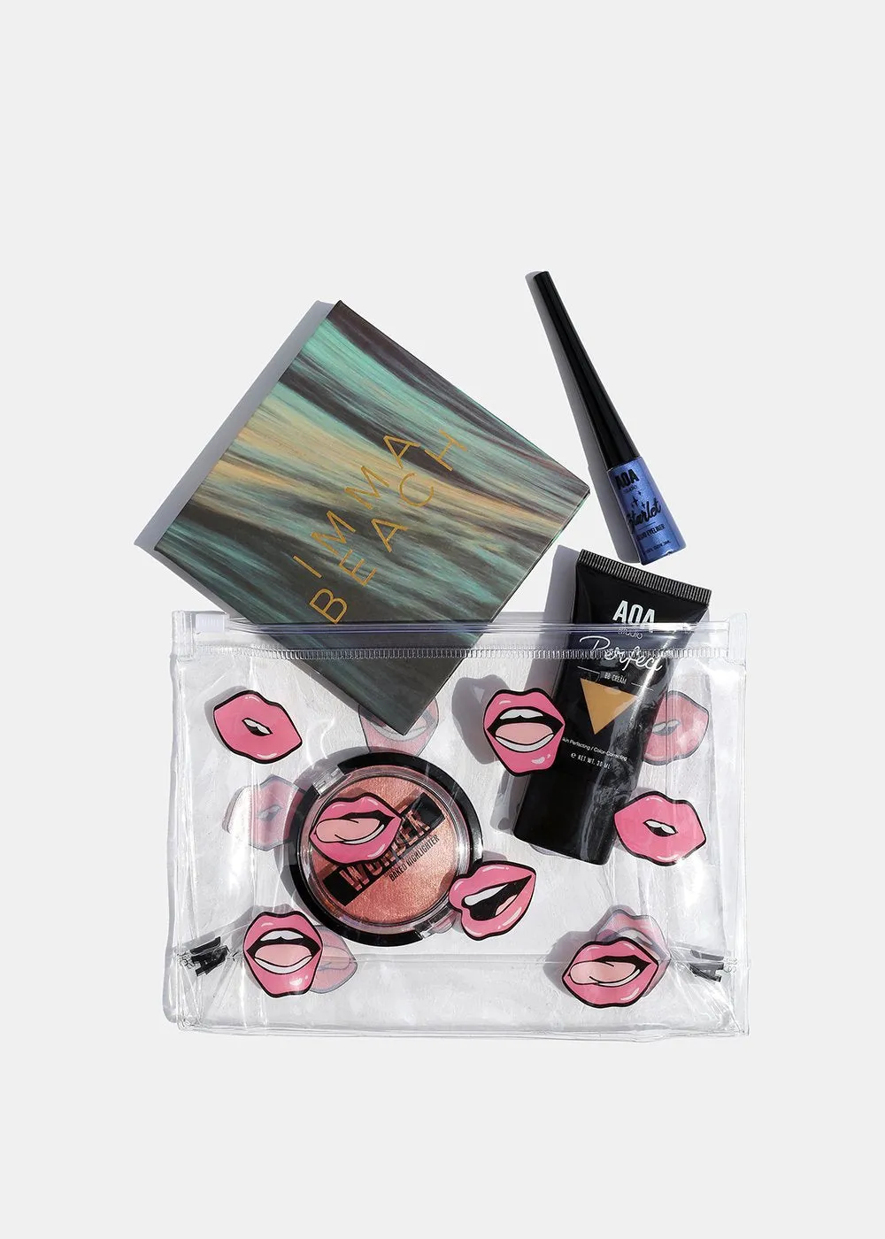AOA Clear Makeup Pouch - Pink Lips