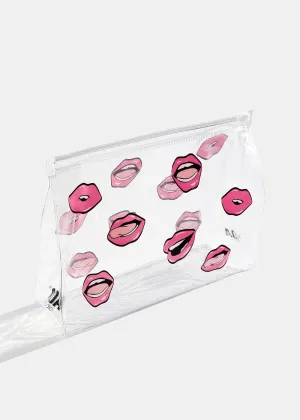 AOA Clear Makeup Pouch - Pink Lips