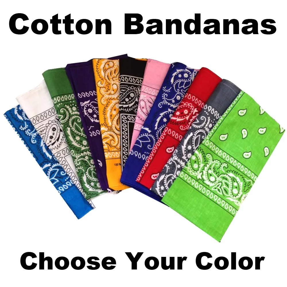Assorted Dozen Bandanas (Six Popular Colors) (Paisley)