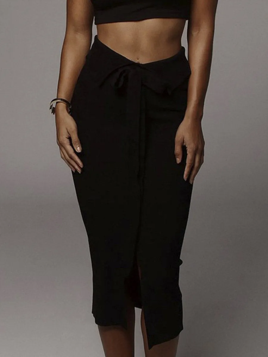 Beautiful Knitted High Waist Elegant Pocket Skirt