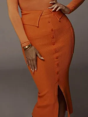 Beautiful Knitted High Waist Elegant Pocket Skirt
