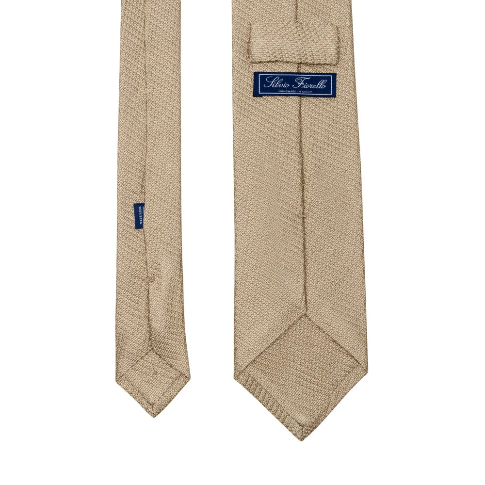 Beige Grenadine Silk Tie