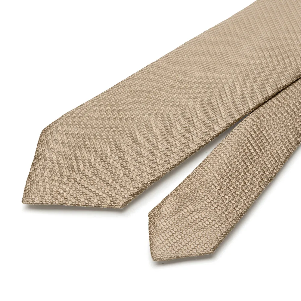 Beige Grenadine Silk Tie