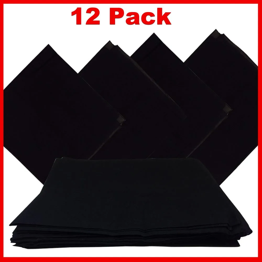 Black Bandana - Dozen (Solid)