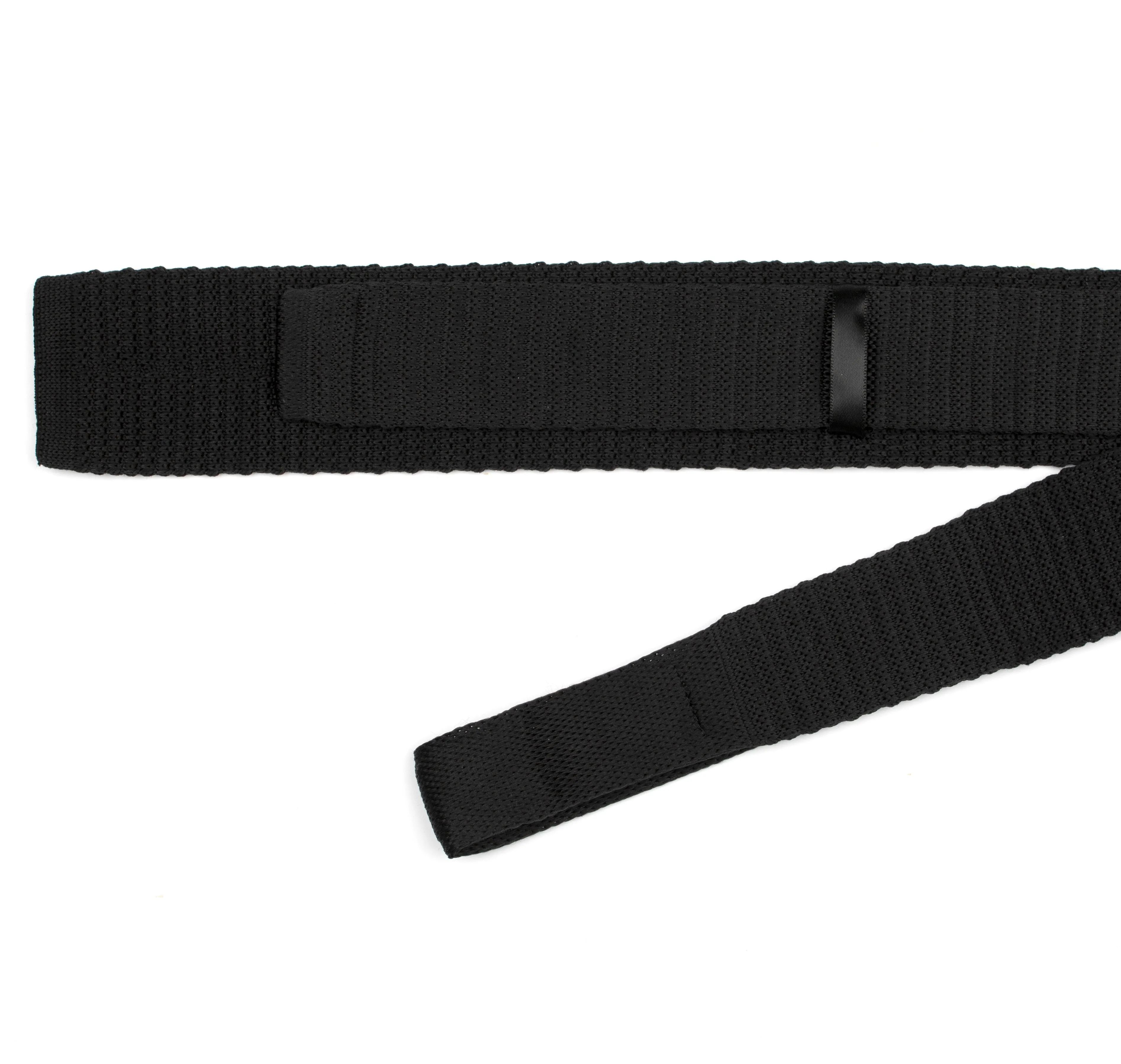 Black Texture Knitted Tie