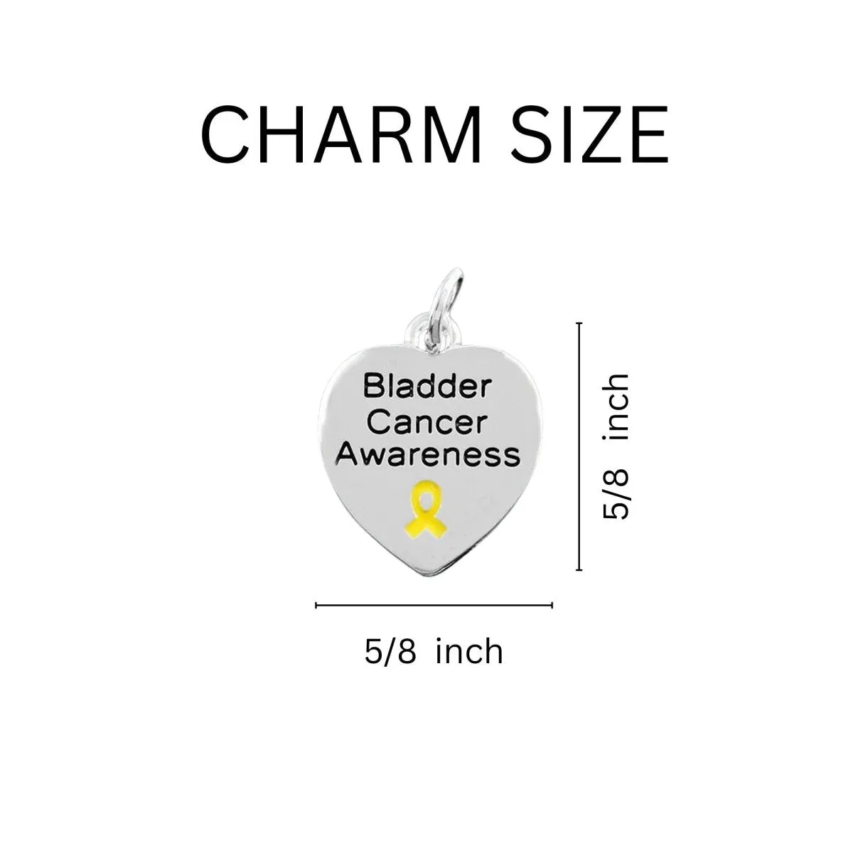 Bladder Cancer Awareness Heart Ribbon Necklaces