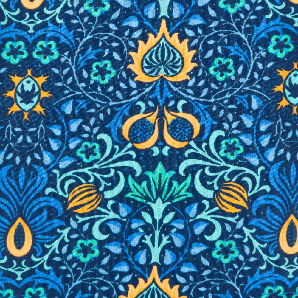 Blue Medieval Forest Duchesse Silk Tie