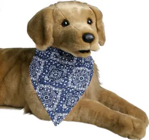 Blue Paisley Bandana Collar for Medium Sized Dog Pet