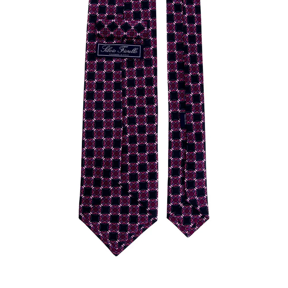Blue Pink and Purple Spheres Silk Tie