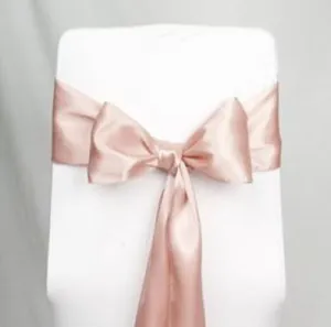 Blush - 6 x 106 inch Satin Chair Sash ( 10 Piece )