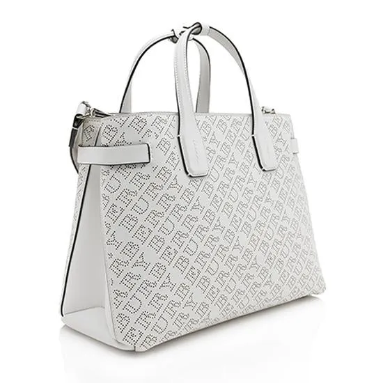 Burberry Perforated Leather Logo Banner Medium Tote