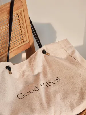 Carry All Good Vibes Tote | Natural