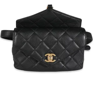 CHANEL Black Quilted Calfskin Carry With Chic New Waist Bag