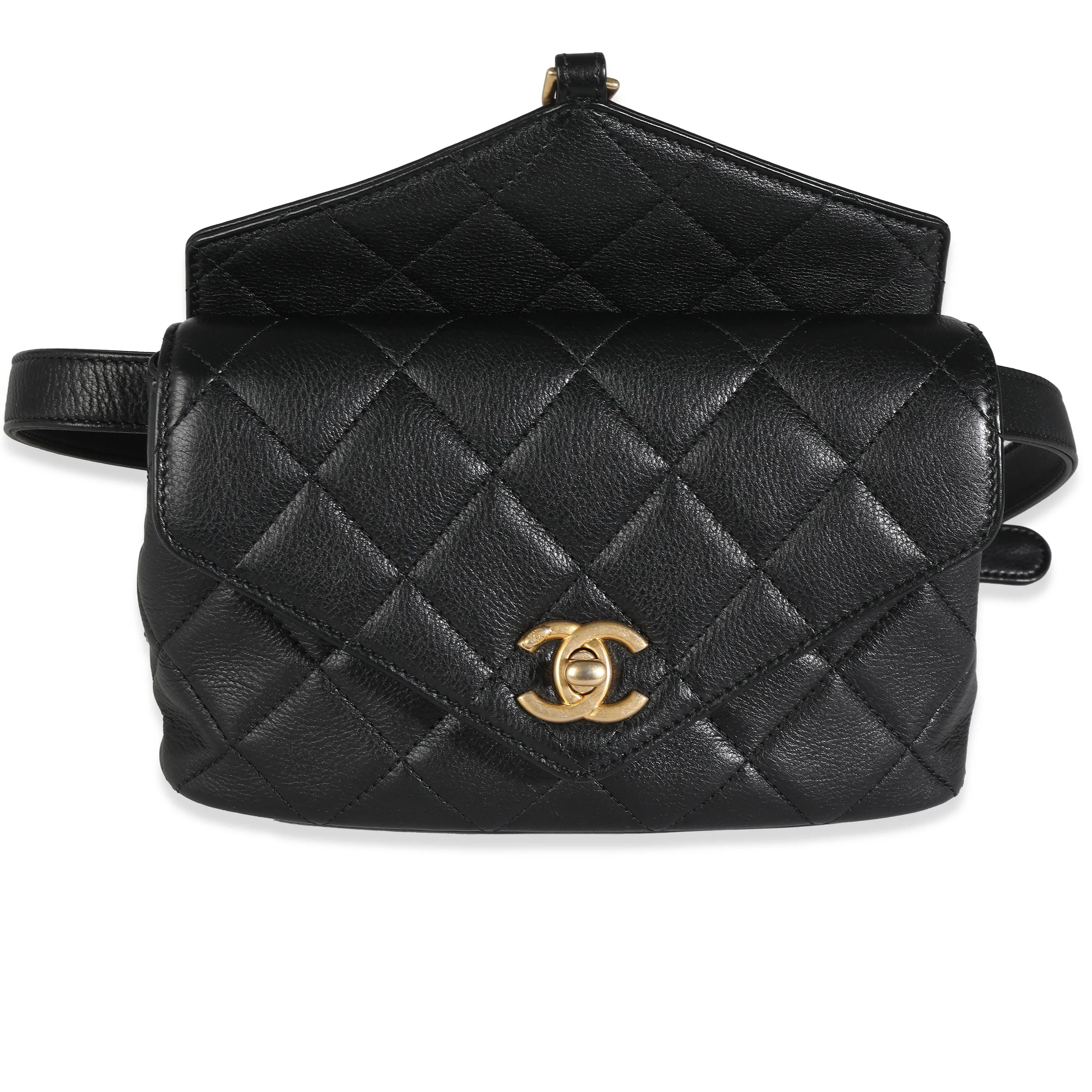 CHANEL Black Quilted Calfskin Carry With Chic New Waist Bag