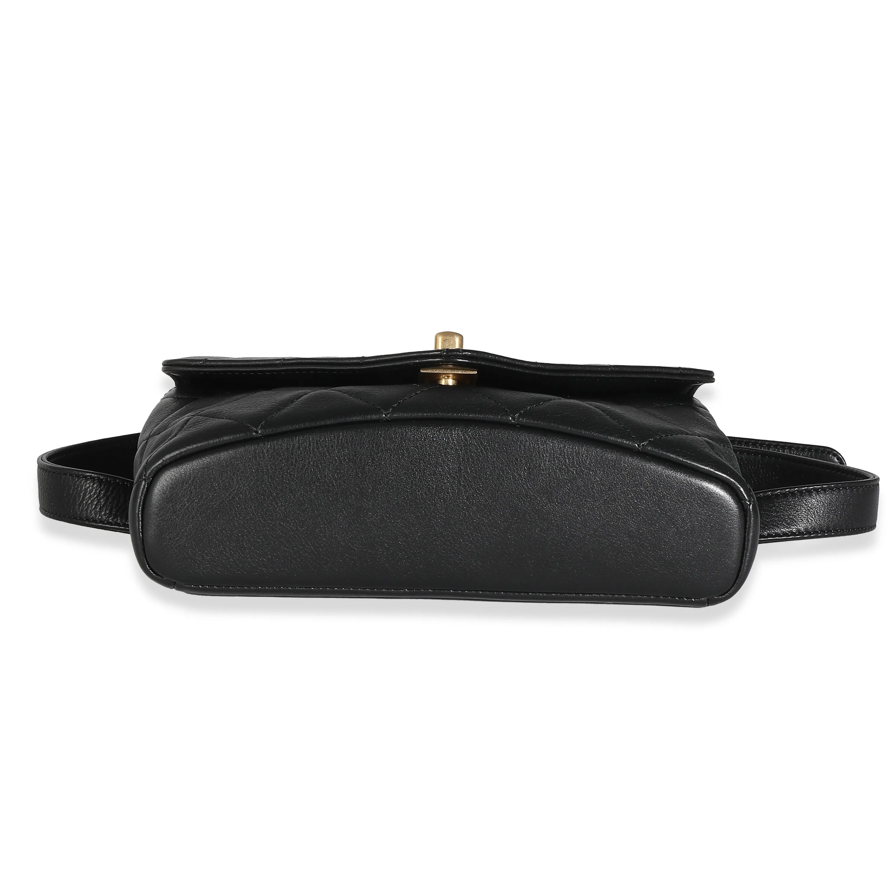 CHANEL Black Quilted Calfskin Carry With Chic New Waist Bag