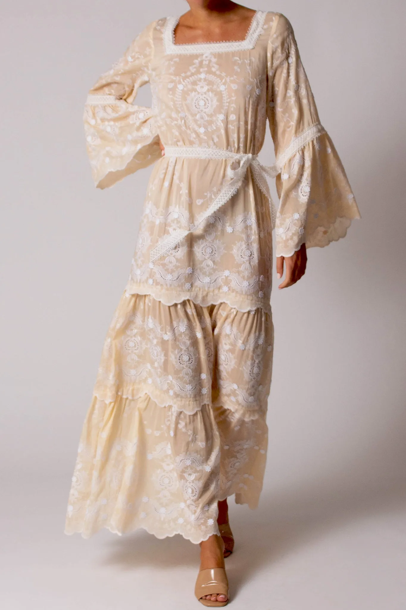 Charlize Floating Flower Voile Dress
